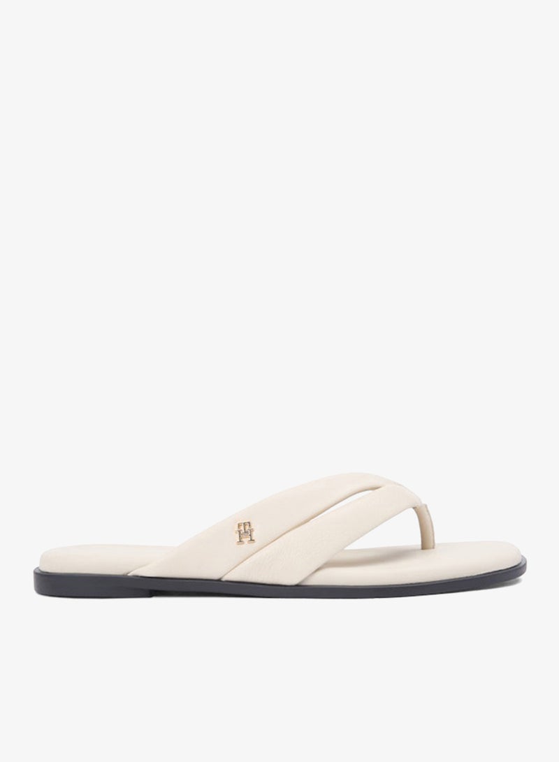 TOMMY HILFIGER Leather Toe Post Flip Flops - Image 1